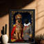 Reproduction d'art encadré noir rétro avec berger allemand et chien-286237617