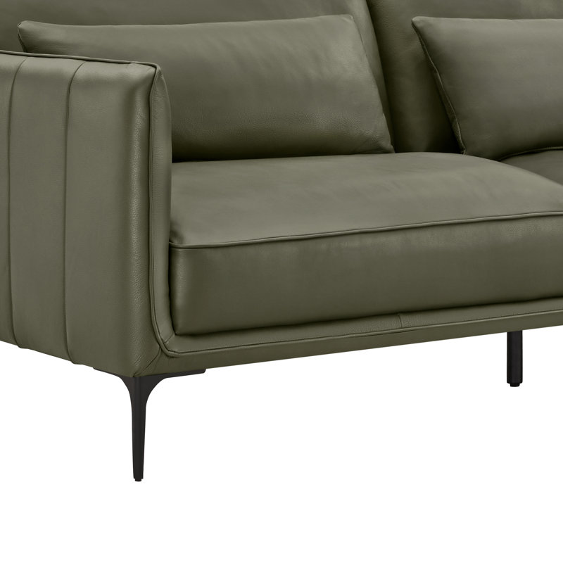 Rae 84'' Genuine Leather Upholstered Sofa
