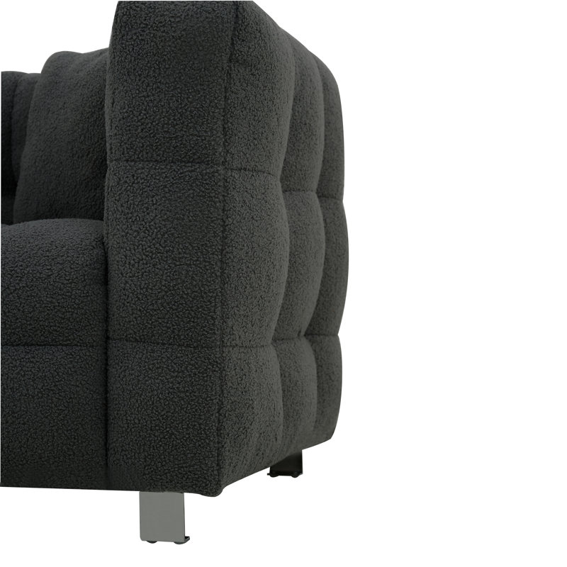 Upholstered Sofa, 28" H x 80" W x 29" D, Gray 100% Polyester
