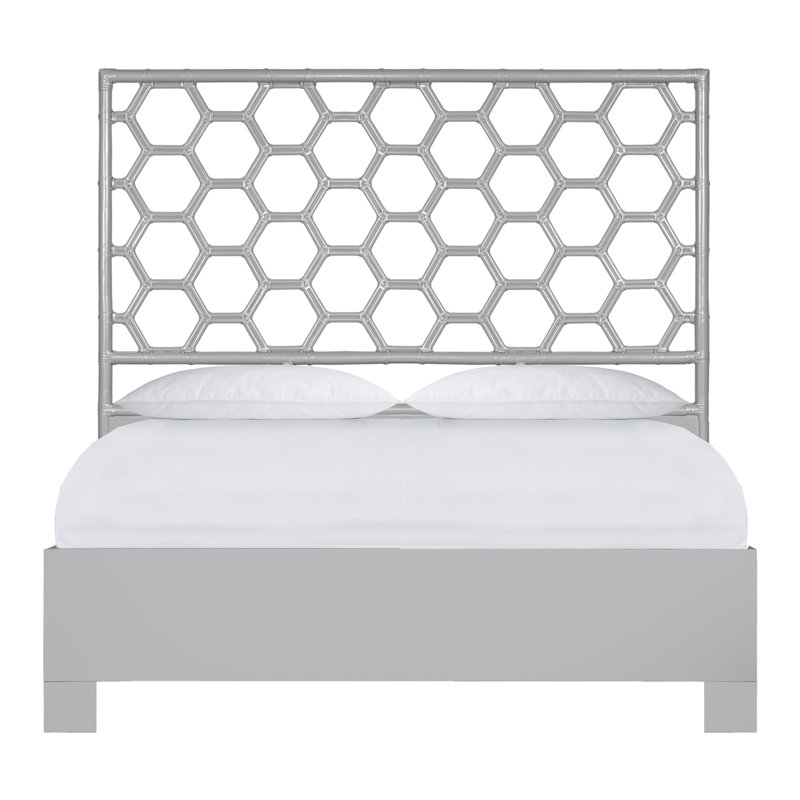 Honeycomb Bed, Queen, Light Gray