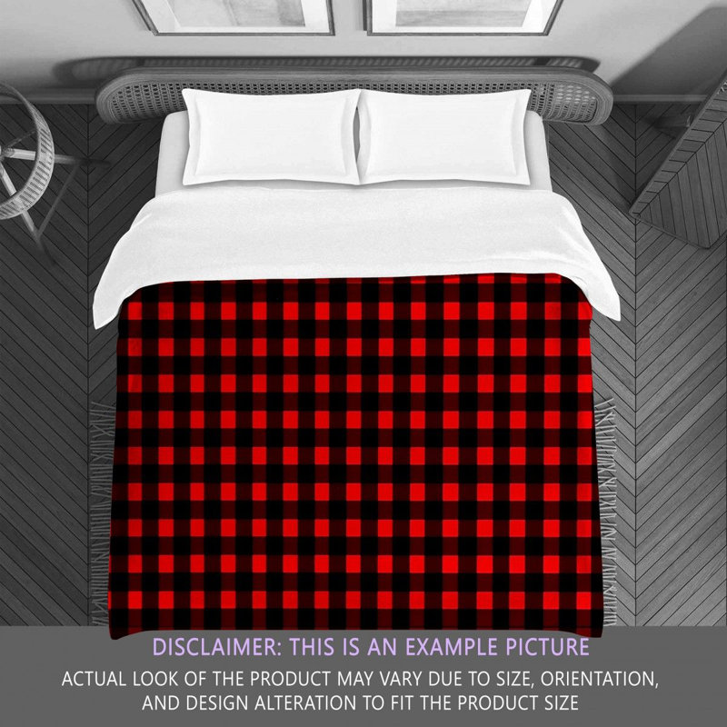 Gingham Comforter, King Comforter, Black/Red