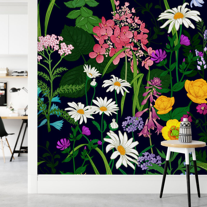 Peel & Stick Floral Wall Mural, 8.33" W x 8.33" L