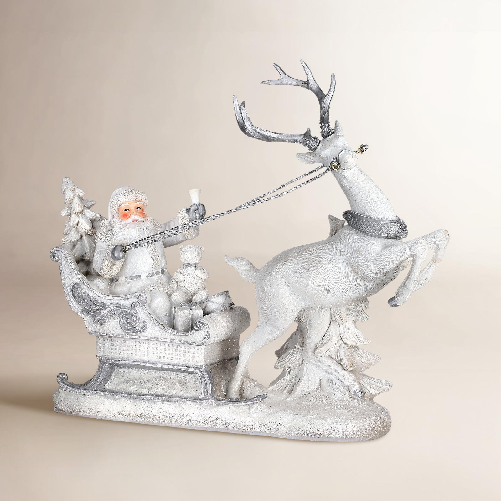 11" Resin Santa On Sleigh