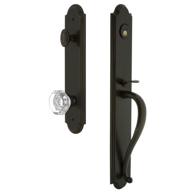 Arc Handleset with Single Cylinder Deadbolt and Chambord Door Knob and Rosette