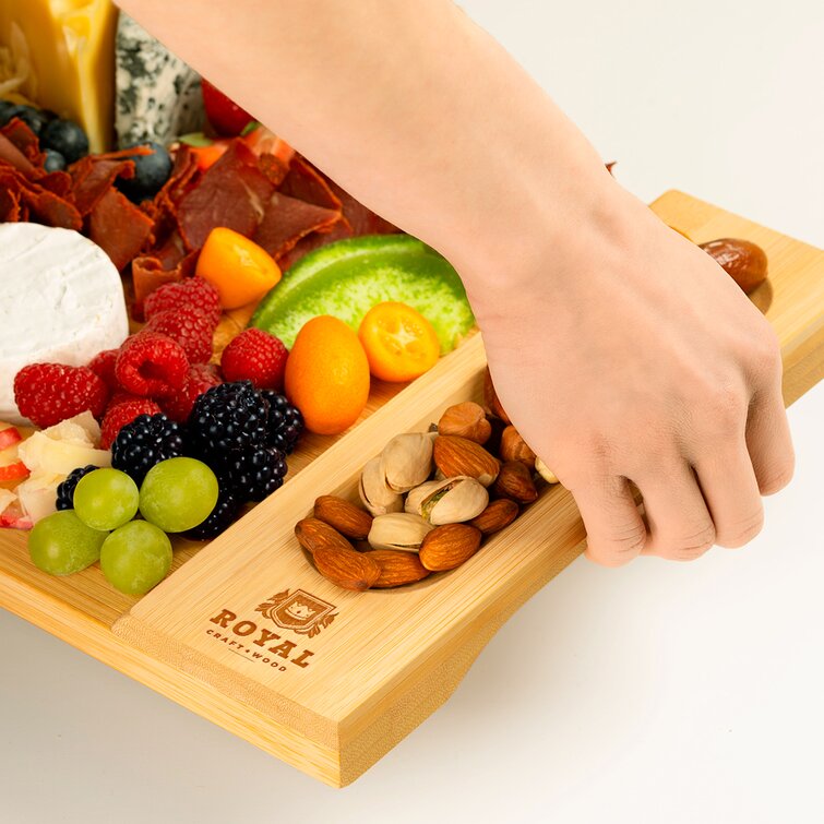 Royal Craft Wood Cutting Board With Compartments