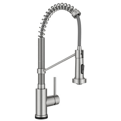 Robinet de cuisine KRAUS Bolden de style commercial avec douchette rétractable en acier inoxydable