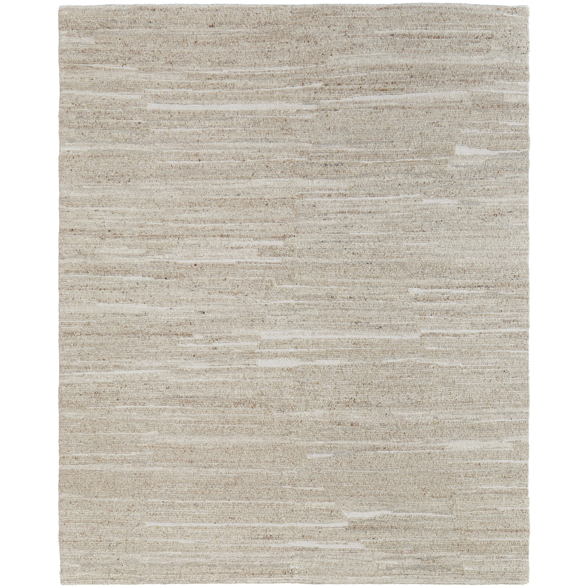 Handmade Wool Ivory Rug, Rectangle 2' x 3'