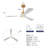 Hot Sales 52 Inch Indoor Ceiling Fan With Dimmable LED Light 3 Solid Wood Blades Remote Control Reversible DC Motor-941660094-941660082-941660081