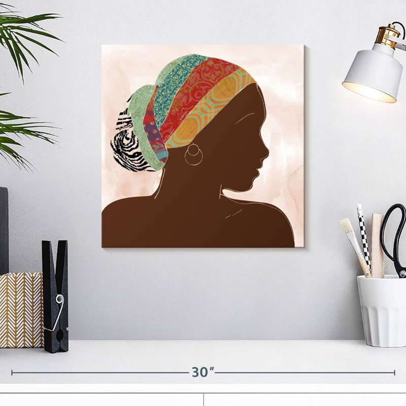 Portrait africain Leisha I, H 16 po x l 16 po