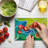 Ambesonne Psychedelic Tempered Glass Cutting Board Rainbow Spiral Multicolor