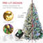 6/7.5FT Tall Prelit Artificial Christmas Tree With Snow Flocked Branches, Warm White Or Colourful LED Lights & Steel Base