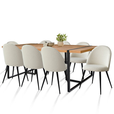Cherese 79 Inch 8- Person Rectangular Dining Table Sets