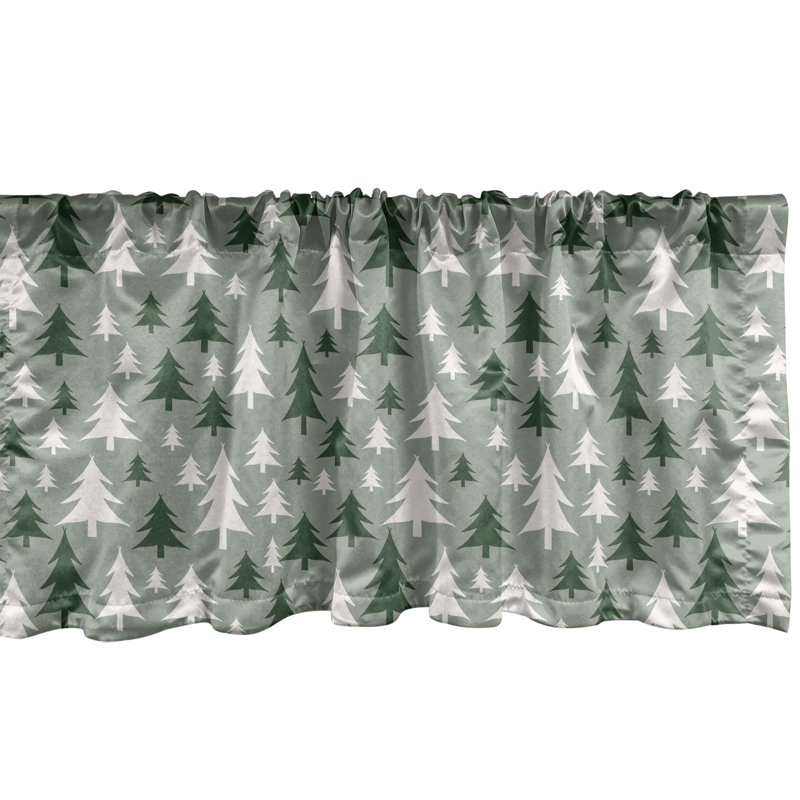 Ambesonne Noël cantonnière lot de 2 pins répétitifs vert réséda vert, L 54 po x L 12 po