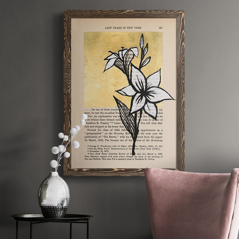 Floral Diary I, reproduction d'art sur toile, Noyer, H 43,5 po x l 31,5 po x P 1 po