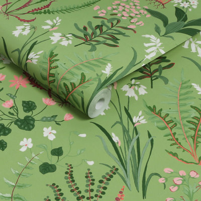  Papier peint vert Oshibana