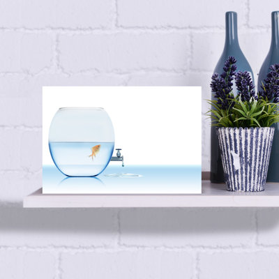 Water Leaking Out Of Fish Bowl Abstract Modern Wall Art