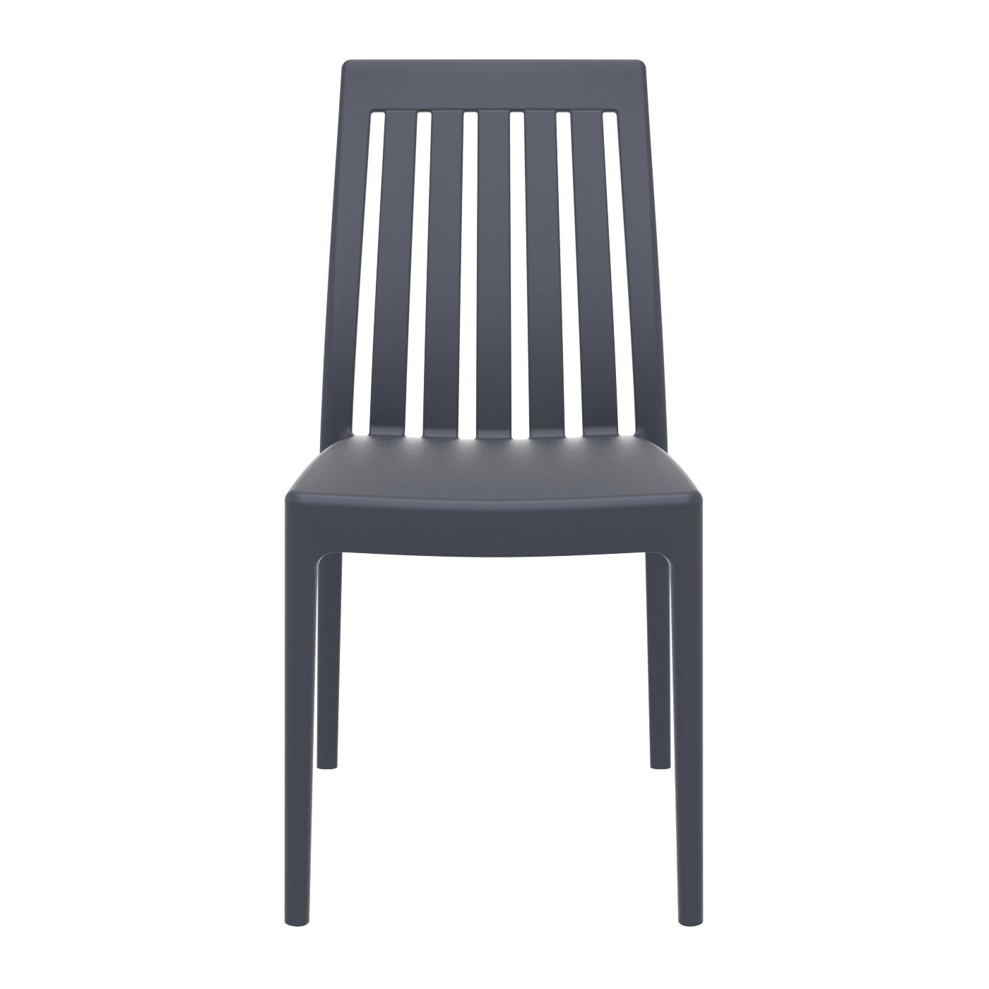 Kenno Anyfer Stacking Patio Dining Side Chair, Dark Gray