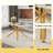 Large Modern Dining Table Set With White Marble Glass And Gold Legs