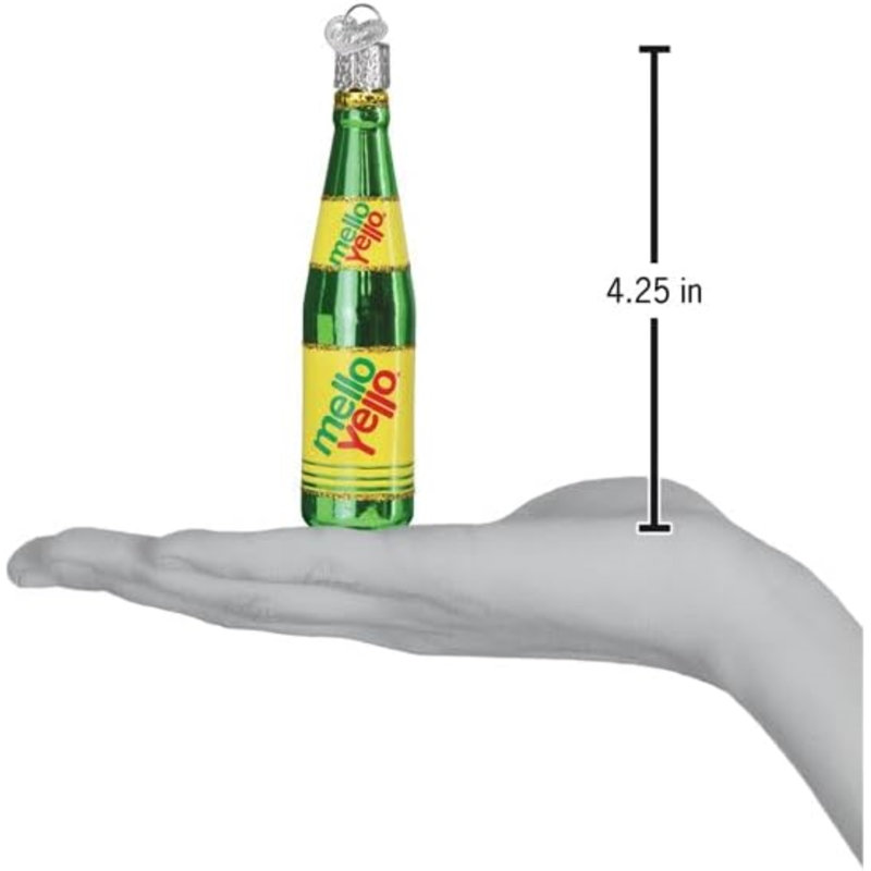 Old World Christmas Blown Glass Ornament for Christmas Tree, Mello Yello Bottle