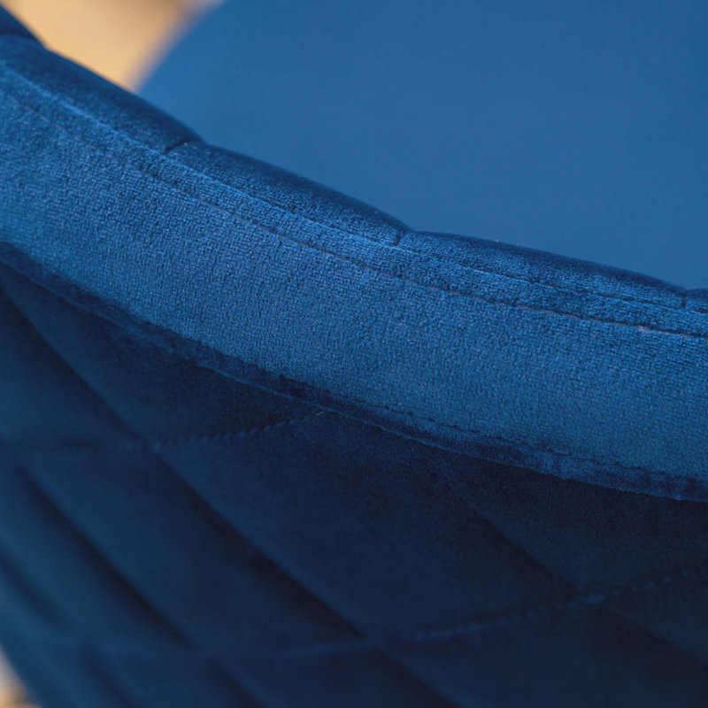 Chaise de salle à manger en velours, Bleu