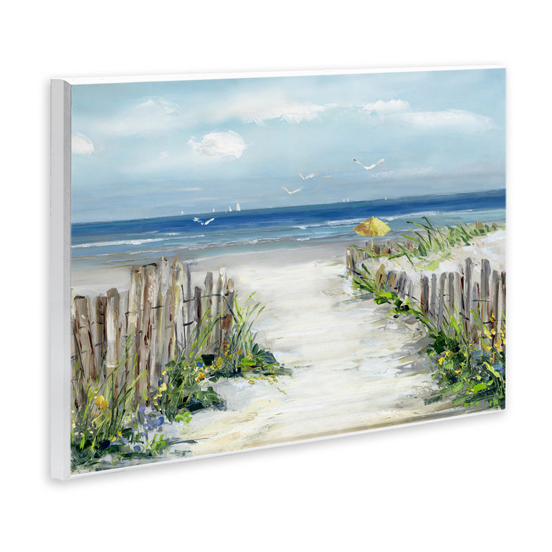 Plaque murale ensoleillée «Dune Path To Ocean» par Sally Swatland, H 13 po x l 19 po