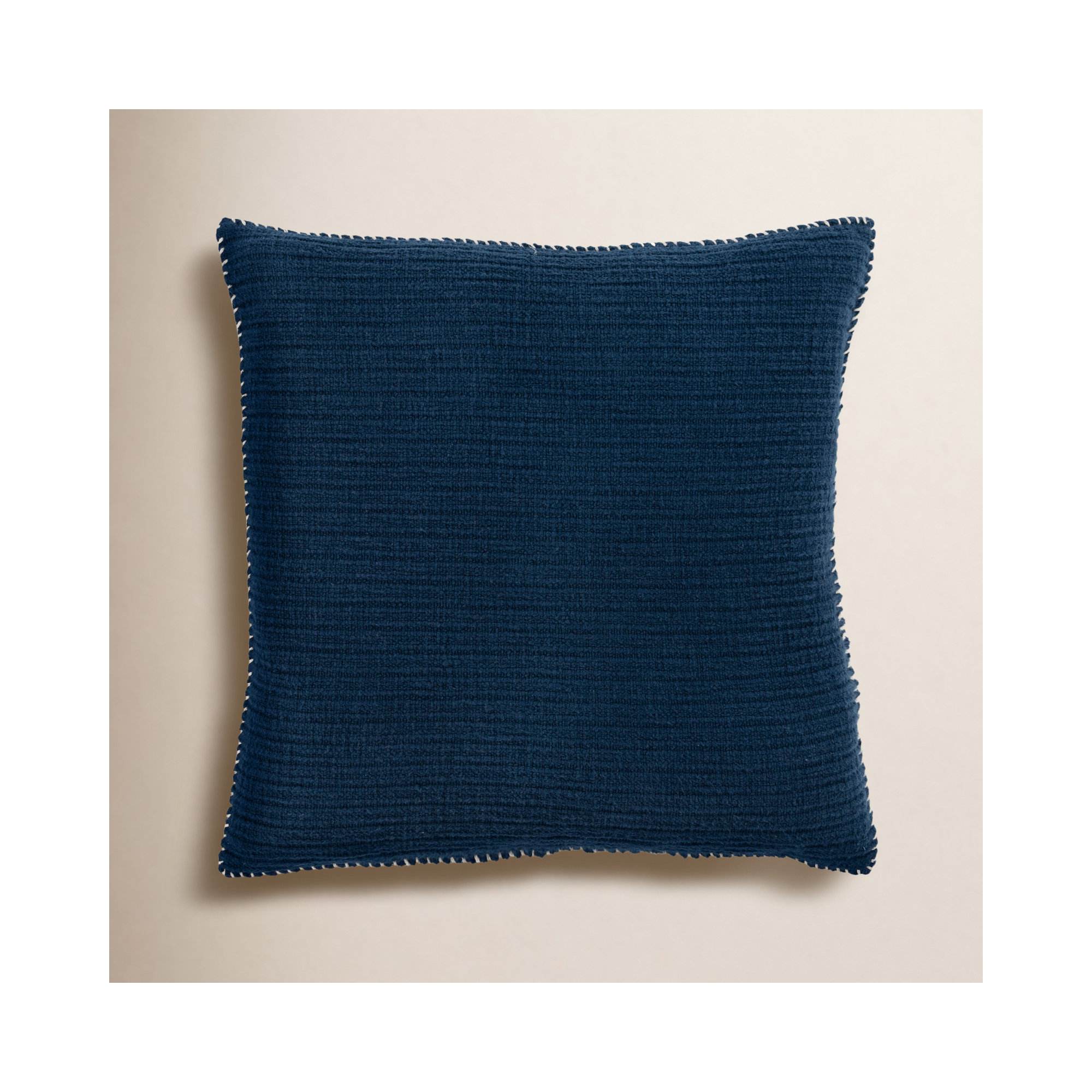 Cotton Throw Pillow, Navy