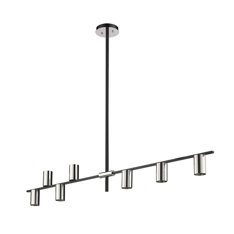 Lustre cylindrique spoutnik à 8 lumières Jamari, Nickel poli