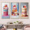 Popart Cake Dessert Sugar Rush - Ensemble de 4 impressions sur toile Desserts