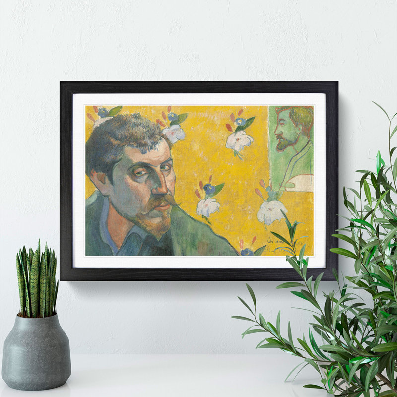 Self-Portrait Vol.4 by Paul Gauguin - Picture Frame Painting, 36cm H x 48cm W x 2cm D, Black Framed