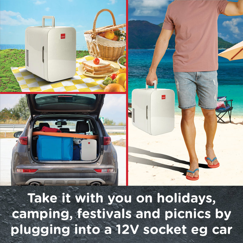 Sensio Home 10L Mini Fridge Portable, Silver