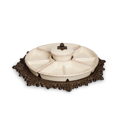 Acanthus Stoneware Crudité Server