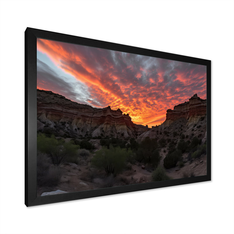 Fiery Canyon Sunset II, H 24 po x l 32 po x P 1 po, Cadre photo noir