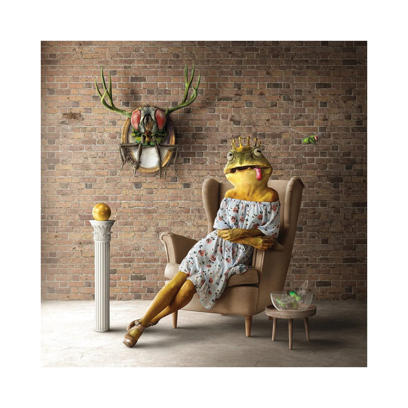 Home Fairytale: Frog Queen by Spielsinn Design - Gallery-Wrapped Canvas Giclée on Canvas, Canvas, 30.48 cm H x 30.48 cm W