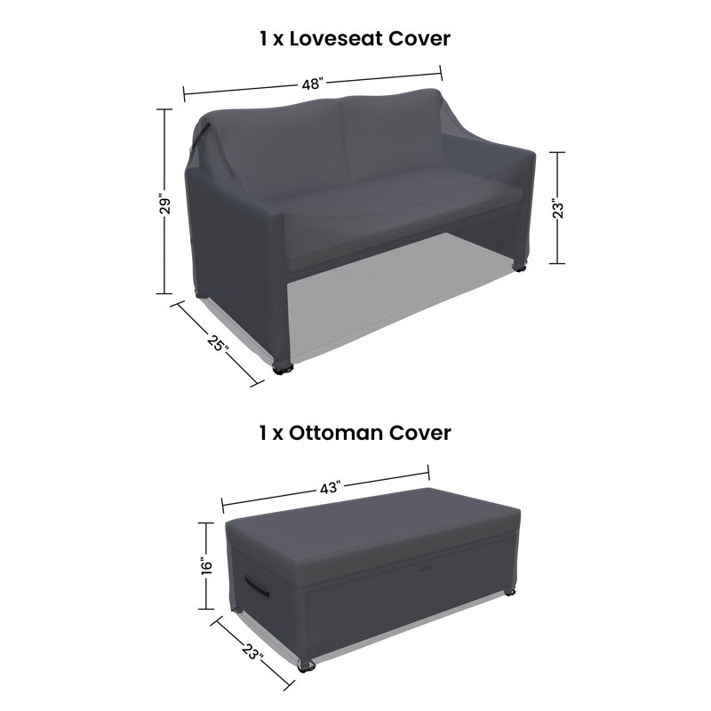 Housses imperméables pour meubles d'extérieur pour causeuse de patio et repose-pieds