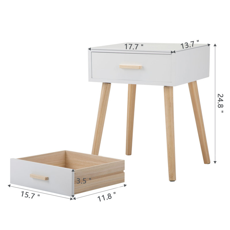 Belmonte 1 - Drawer Modern Wooden Nightstand, White