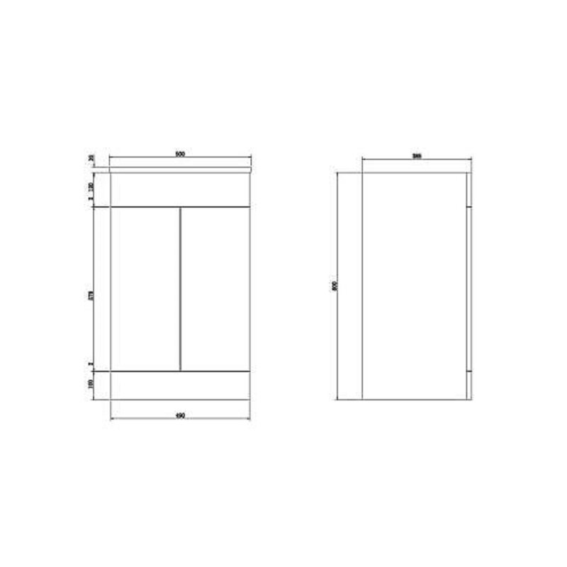 VeeBath Desire Venus 500 White FS Unit and Slim-Edge Basin