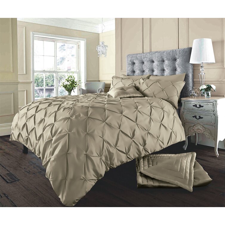 Roe Satin Solid Colour Duvet Cover Set with Pillowcases