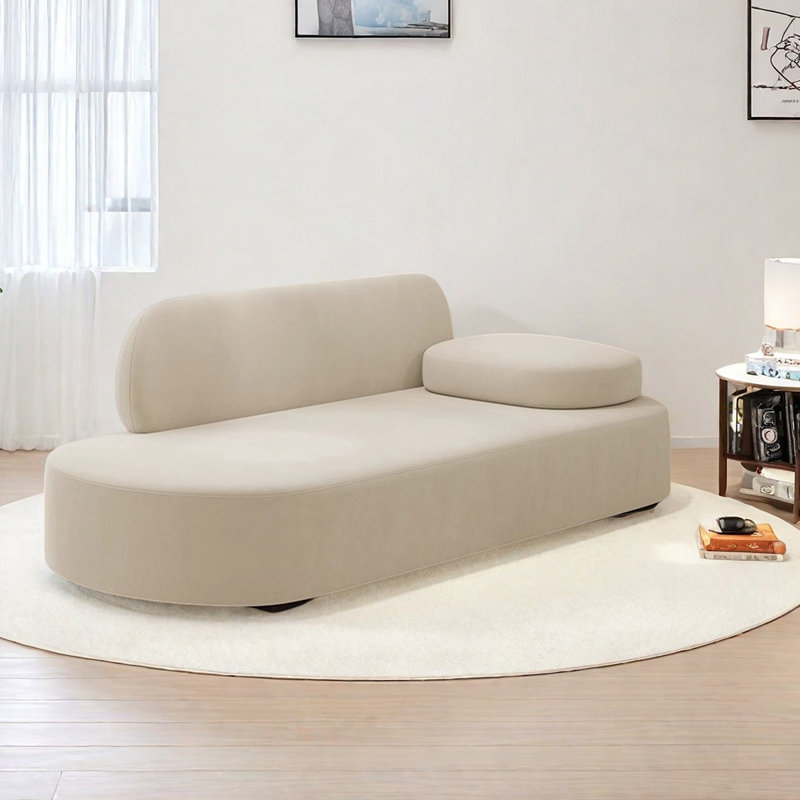 Méridienne légère et luxueuse, Orienté à droite, Beige