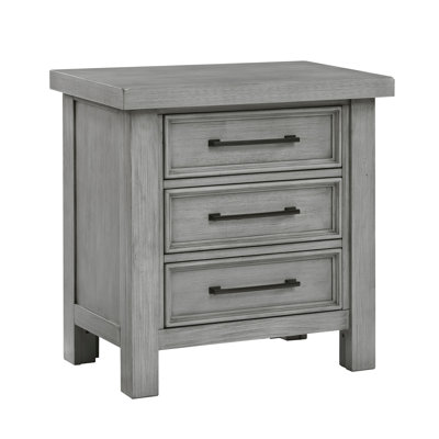 Table de chevet transitionnelle antique avec 3 tiroirs et armoire de chevet classique 1 pièce