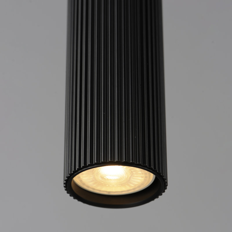 Luminaire suspendu cylindrique à 1 lumière Carpi, Noir