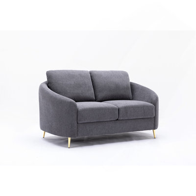 Yuina Gray Linen Loveseat