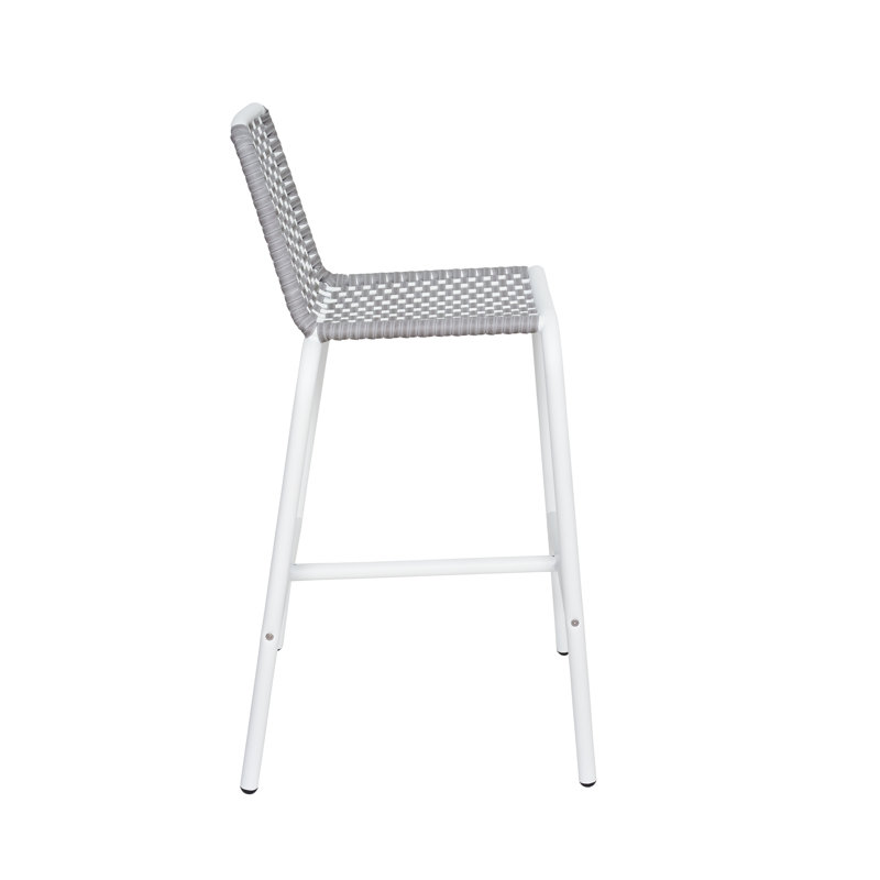 Captiva Outdoor Commercial Barstool, White, Gray
