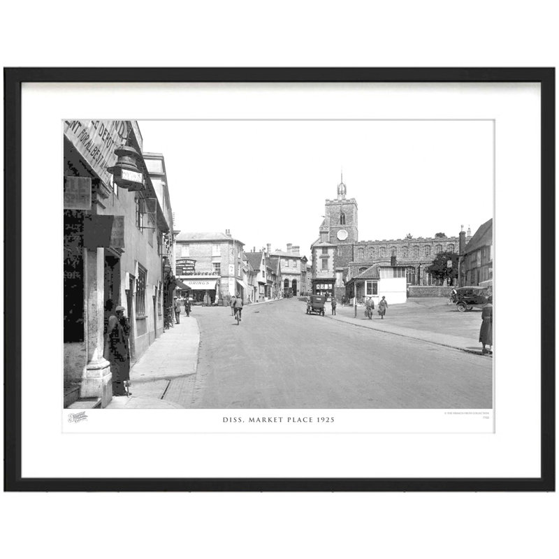 Diss, Market Place 1925 by Francis Frith - Single Picture Frame Print, 40cm H x 50cm W x 2.3cm D