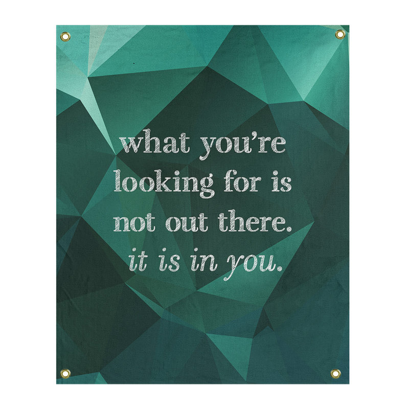 Tapisserie quote-pierre en faux-faux-citation en polyester, H 59 pi x l 50 po, Émeraude