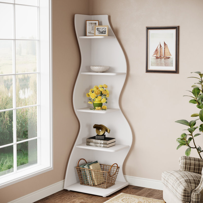 Arhab Corner Bookcase, White