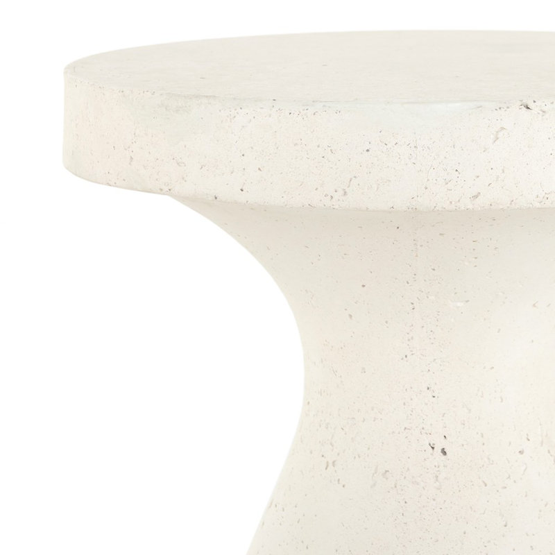 Koda Outdoor Round Side Table, Textured White