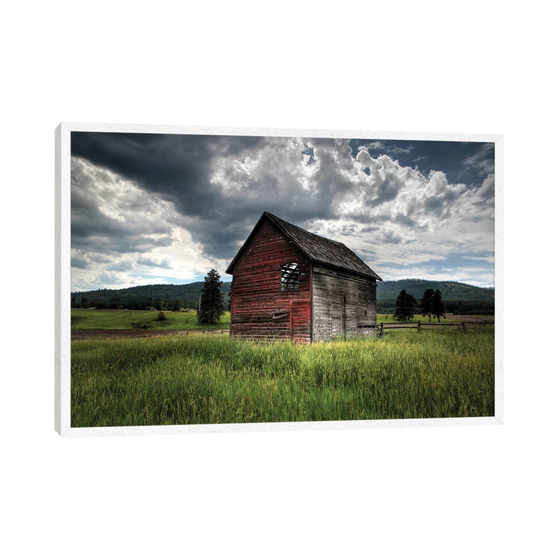 Montana Barn I - Print on Canvas, White Framed, 66.04 cm H x 45.72 cm W