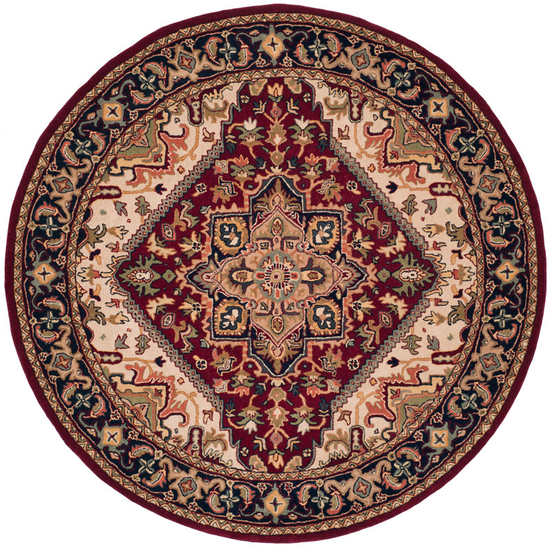 Tapis oriental en laine touffeté à la main Balthrop, Rond 10 pi