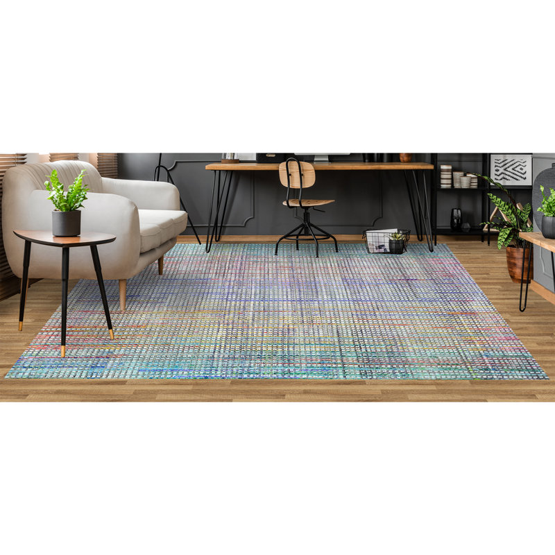 Plaid Area Rug, Rectangle 8' x 10'