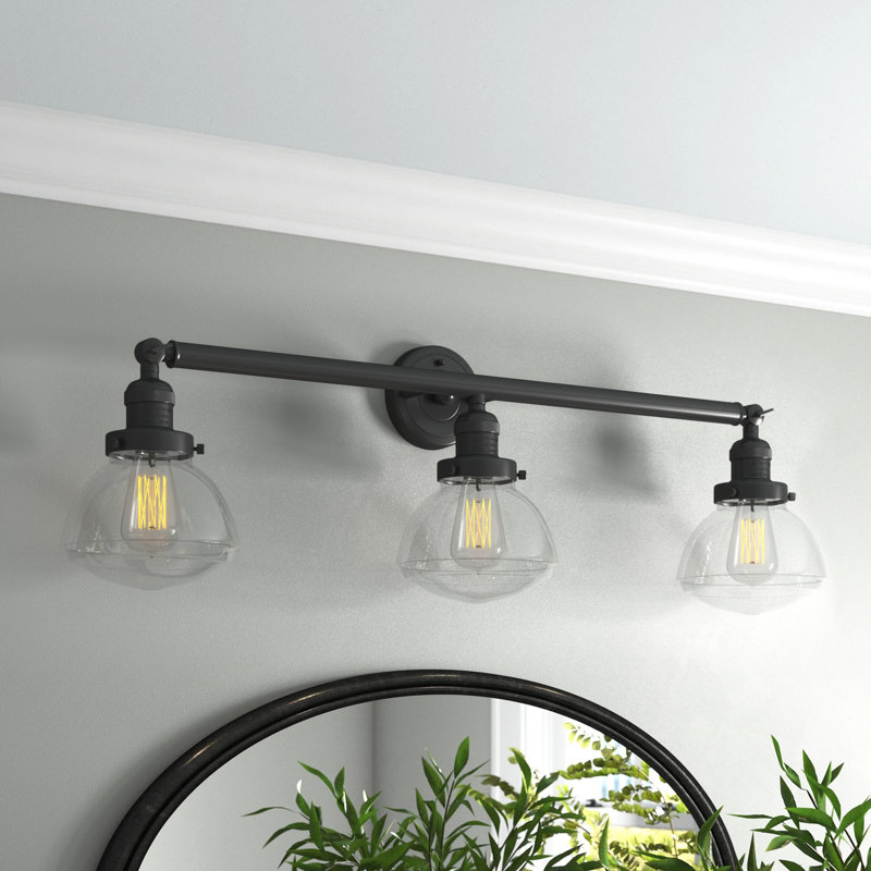 Chesterville 3 - Light Dimmable Vanity Light, Clear, Satin Gold, Bulb Not Included